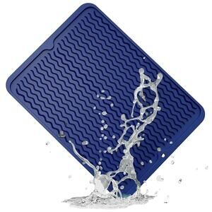 Silicone Dish Drying Mat & Heat Resistant Trivet, Waterproof Counter Protector